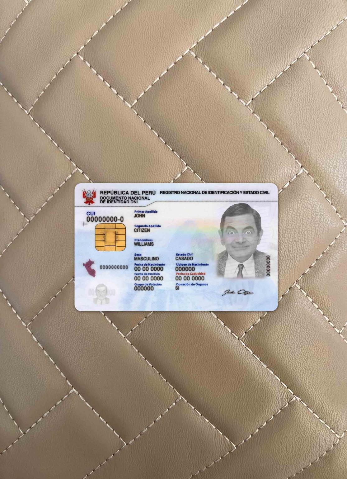 Peru ID photolook FRONT PSD template